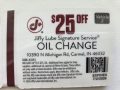 Jiffy lube 오일체인지 25불할인 -카멜점